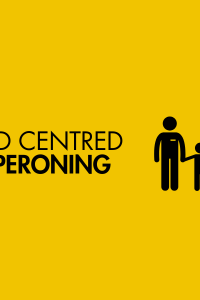 Child Centered Chaperoning title card with a graphic of a adult holding hands with three children